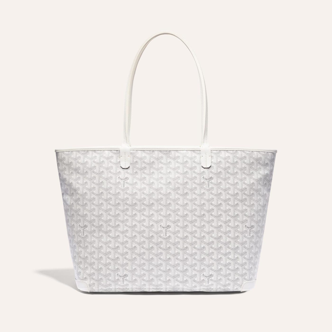 Goyard Artois Tote MM White Goyardine Canvas & Chevroches Calfskin Palladium Hardware - Image 1